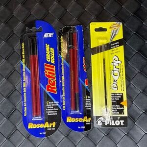 RoseArt Ceramic Roller Refills No 2327 Black & Pilot Dr Grip Fine Point Refill